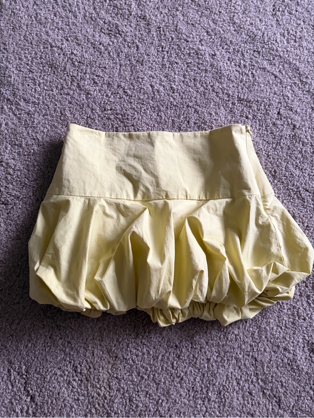 Zara trendy yellow bubble festival rushing bubble hem puffball mini skirt sz xs